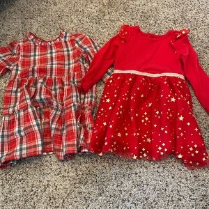 Two Girls Red Dresses - 3T